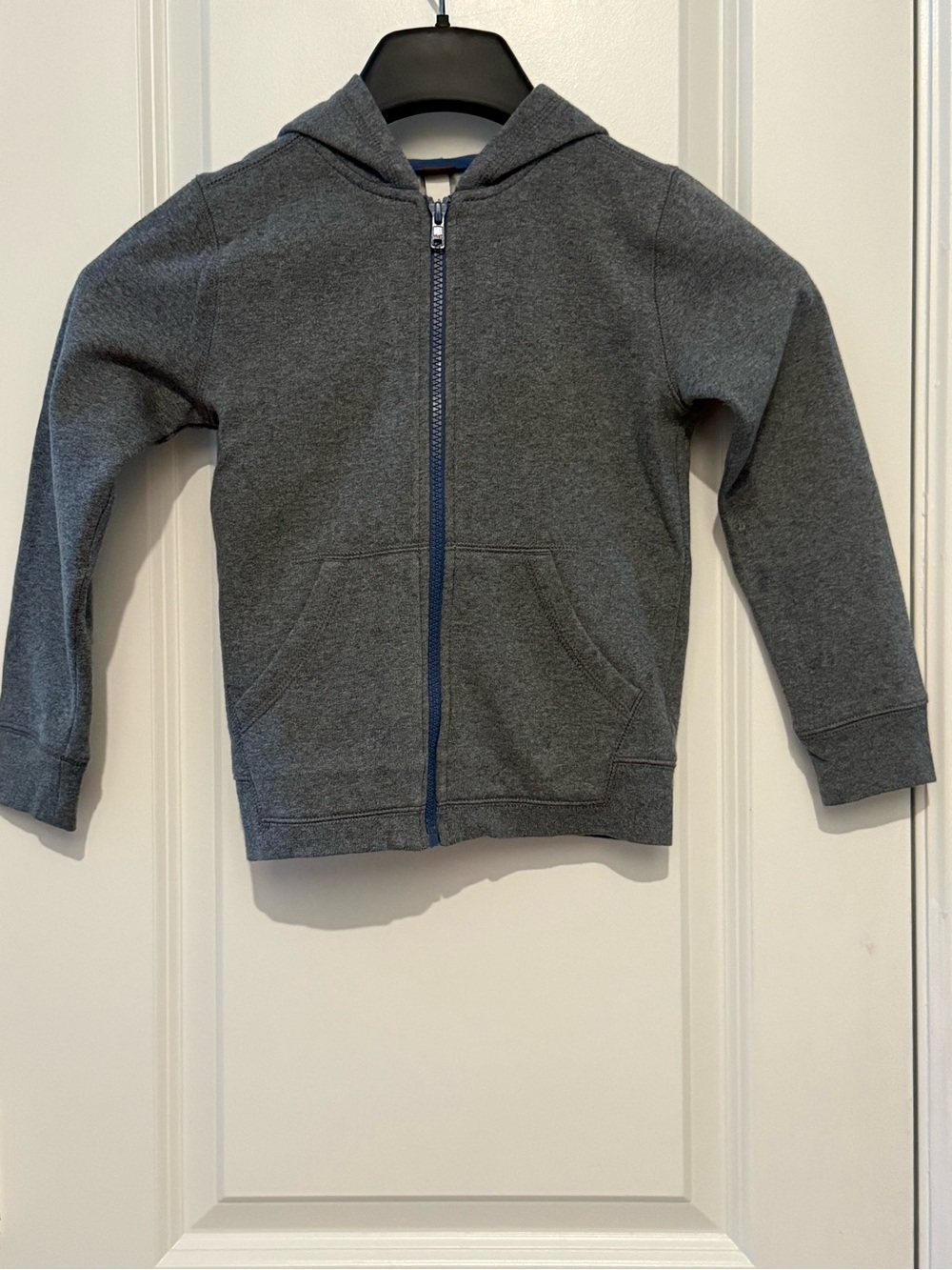 Kids Grey Full-Zip Hoodie With Yeti Face Hood & Pockets By Tea Collection Size 5
